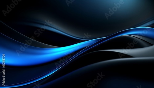 modern black and blue abstract background with a minimalistic design. Generative ai