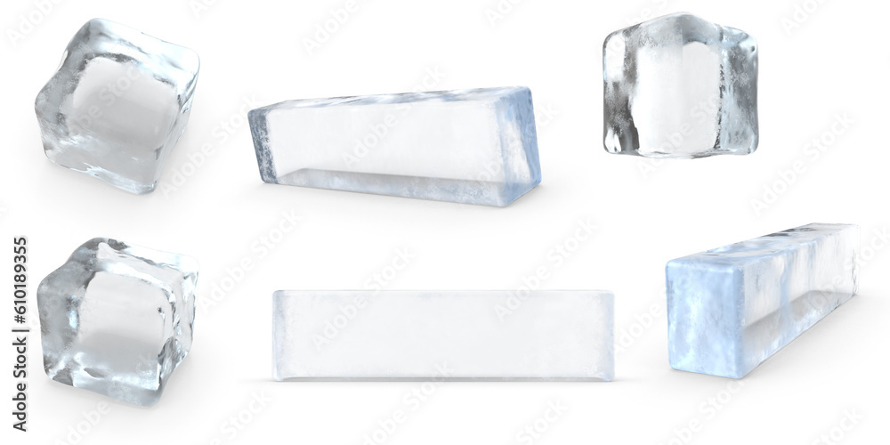 ice cubes on transparent background ice cubes on transparent background