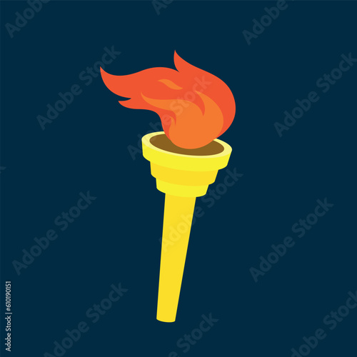 Torch icon. Flat illustration of torch vector icon for web design