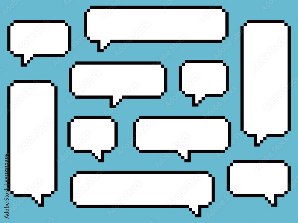 Obraz premium ドット絵の吹き出し10種セット