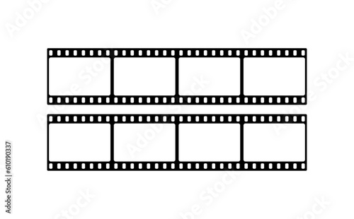 Film strip. Flat, black, photo strip. Vector illustration.