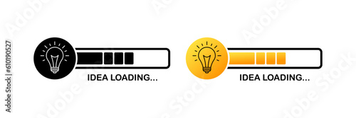 Idea loading. Flat, color, banner idea loading. Vector illustration.