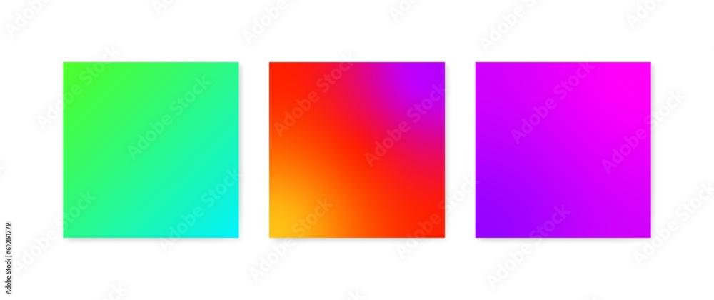 Color background. Flat, color, set of backgrounds. Vector illustration.