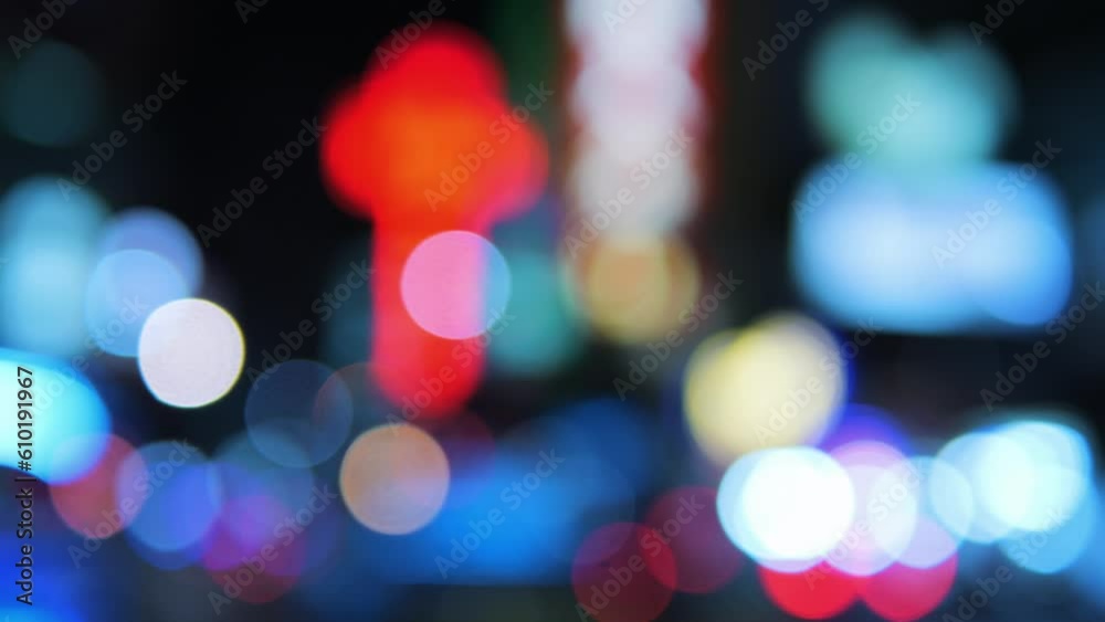 Abstract Blurred Car Traffic Lights Night Chinatown Street Bokeh 4K Footage, Bangkok, Thailand. Abstract Blurred Car Traffic Lights Night Chinatown Street Bokeh 4K Footage, Bangkok, Thailand.