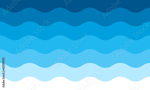 Wavy background. Flat, blue, patterned background. Vector illustration.