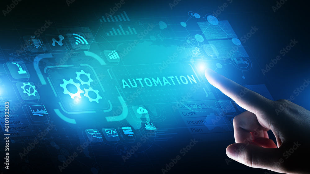 Automation Work flow business process optimisation smart industry modern manufacturing concept on virtual screen. Automation Work flow business process optimisation smart industry modern manufacturing concept on virtual screen.