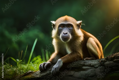portrait of a baboon by AI generating