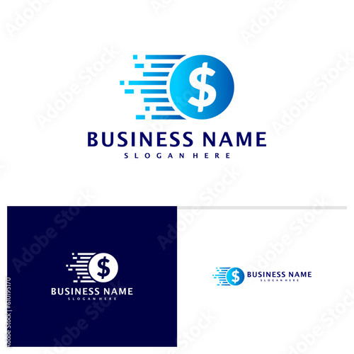 Fast money logo Design Concept Vector. Fast Coin logo Template