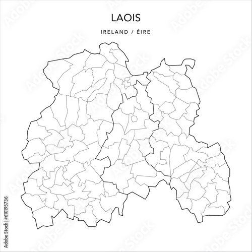 Vector Map of County Laois  Countae Laoise  with the Administrative Borders of County  Districts  Local Electoral Areas and Electoral Divisions from 2018 to 2023 - Republic of Ireland