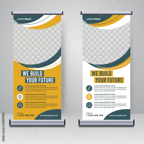 Corporate rollup or X banner design template