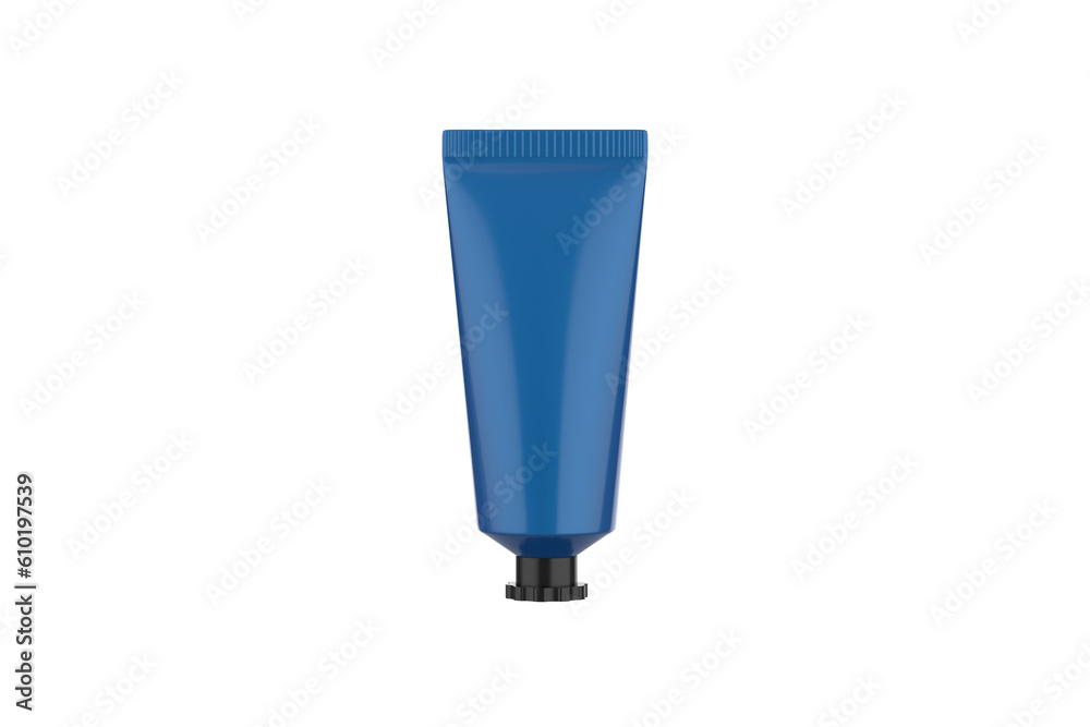 Matte Metallic Cosmetic Tube Mockup Isolated On White Background. 3d illustration Matte Metallic Cosmetic Tube Mockup Isolated On White Background. 3d illustration