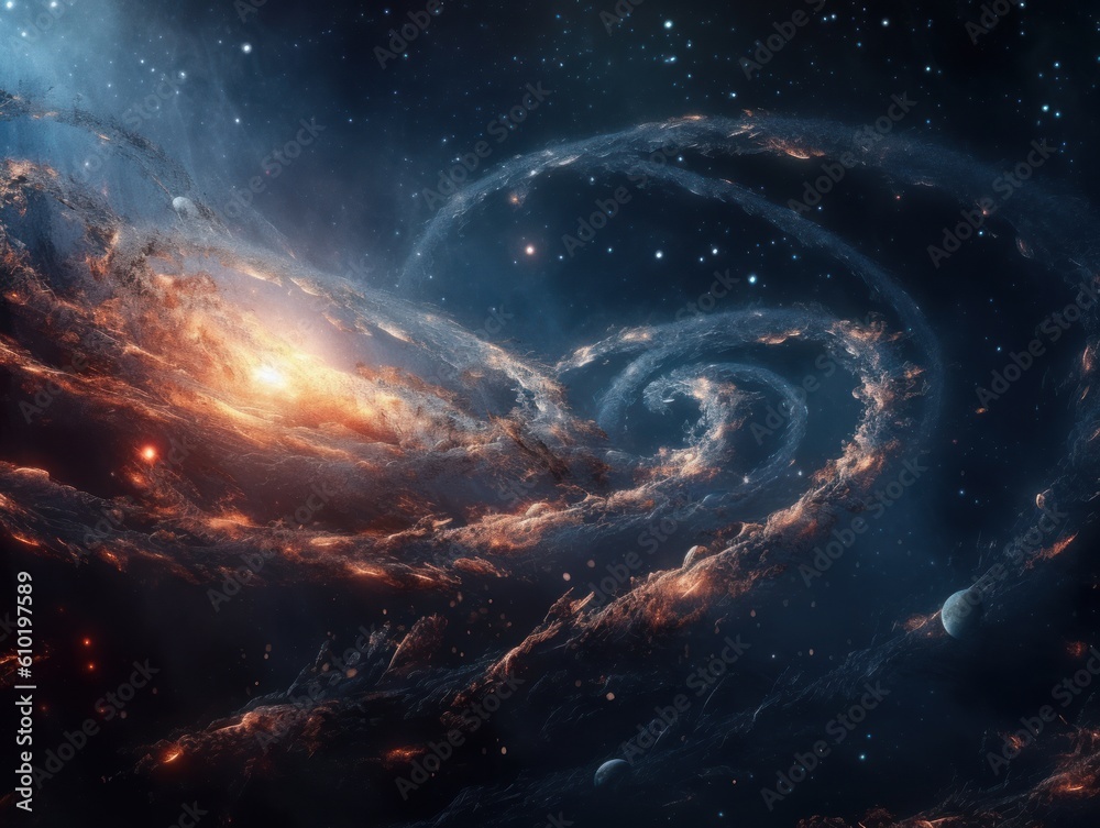 Night sky Universe filled with stars and nebula Galaxy abstract cosmos background. Created with Generative AI technology Night sky Universe filled with stars and nebula Galaxy abstract cosmos background. Created with Generative AI technology