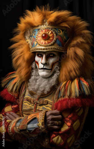 lion clown in a mask
