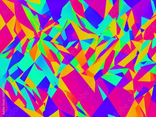 Rainbow Colored Triangle Background, Generative AI Illustration