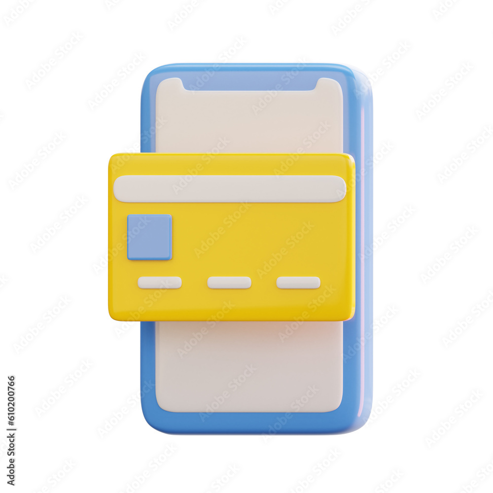 3D Mobile Payment Icon 3D Mobile Payment Icon