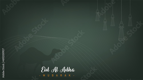 Minimalist and cool template design for banners and wallpapers for Eid al-Adha celebrations for Muslims around the world
