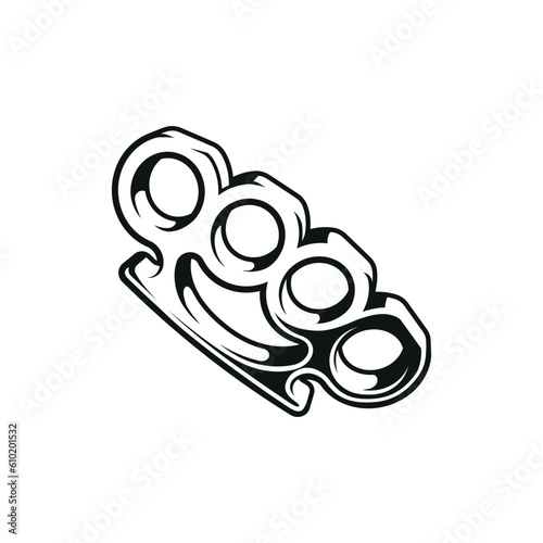 Vector Brass Knuckles Design Element