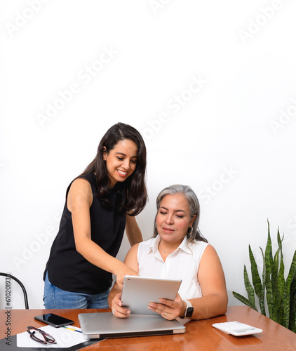 Latina business women negotiating and working together