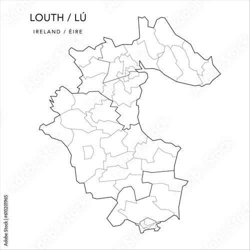Vector Map of County Louth (Countae Lú) with the Administrative Borders of County, Districts, Local Electoral Areas and Electoral Divisions from 2018 to 2023 - Republic of Ireland