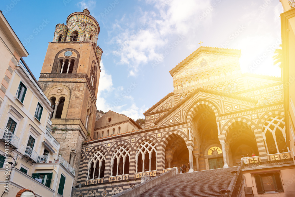 Amalfi cathedral or duomo on Amalfi coast in Italy