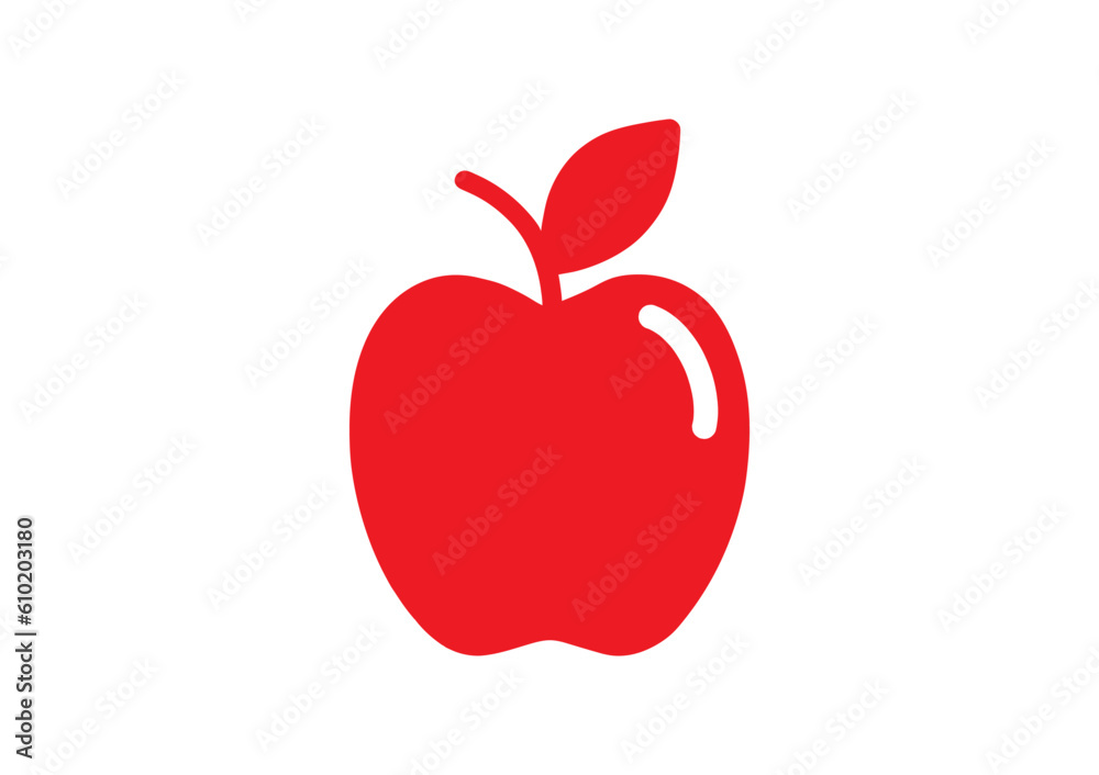 Fototapeta premium Vector red apple icon. Simple Apple in flat style.