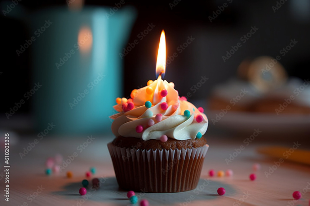 birthday cupcake Generative AI birthday cupcake Generative AI