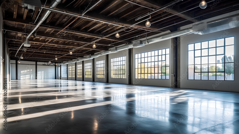 Photo inspiration: Fresh Look at Empty Industrial Space Interior Open Unoccupied Space And