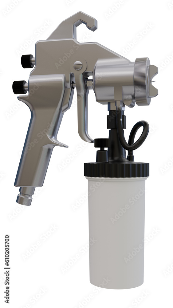 ùPaint Spray Gun 3D rendering chrome png transparent background Stock ...