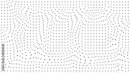 3D digital wave connected by dots and lines on a white background. Technological wave. Digital flow structure. Cyber technology background. Vector illustration.