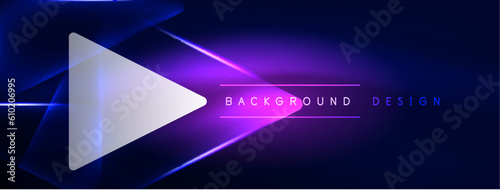 Neon lights hacking geometric background, virtual reality or artificial intelligence concept, cyberpunk geometric template for wallpaper, banner, presentation, background