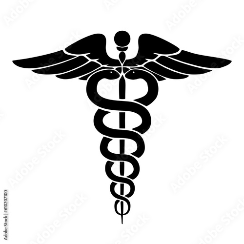 Caduceus - Medical Snake Logo Icon Vector Eps illustration Isolated on transparent background. PNG file