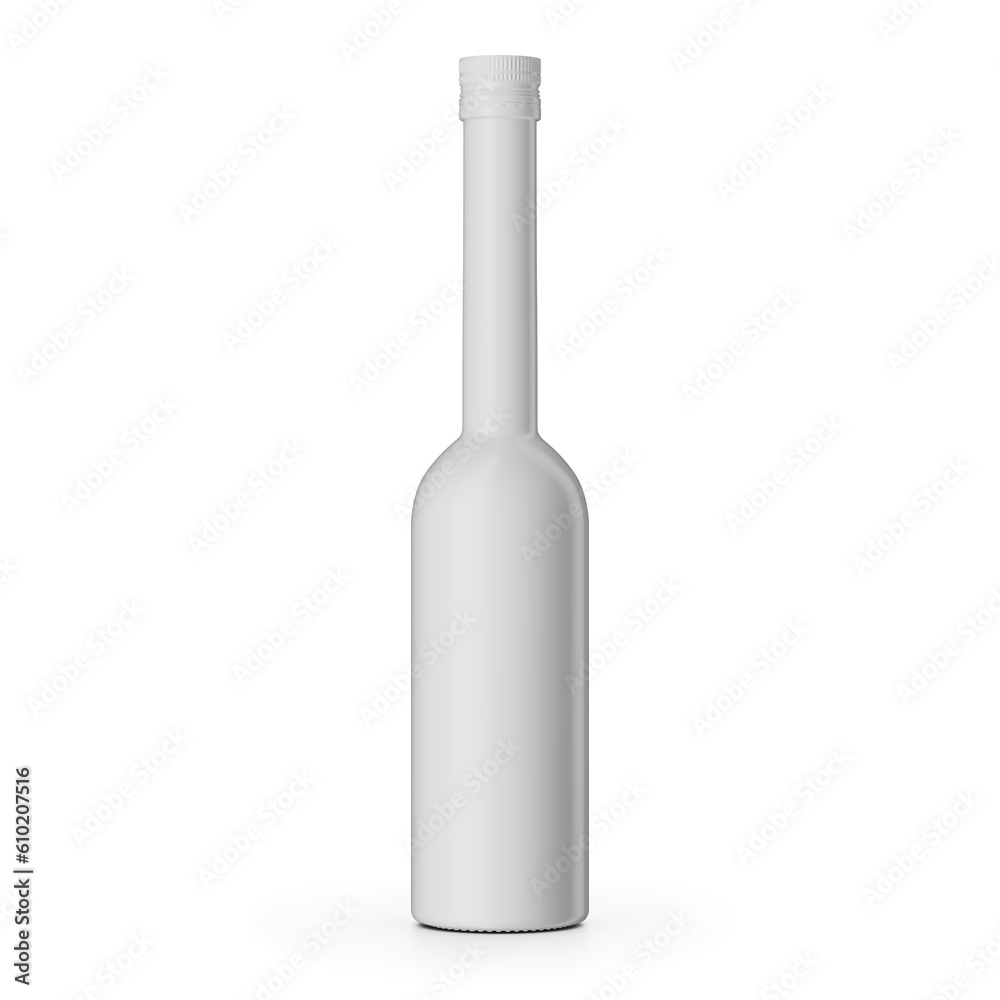 3d illustration of a wine bottle without label. White background with shadow. 3d illustration of a wine bottle without label. White background with shadow.