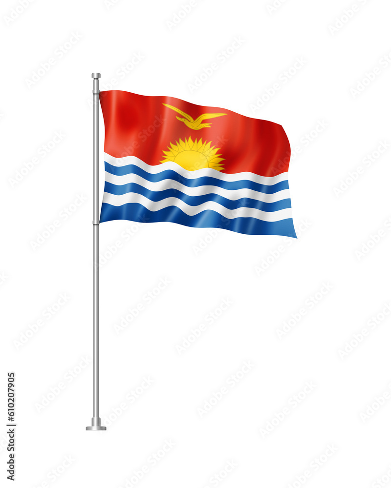 Kiribati flag isolated on white Kiribati flag isolated on white
