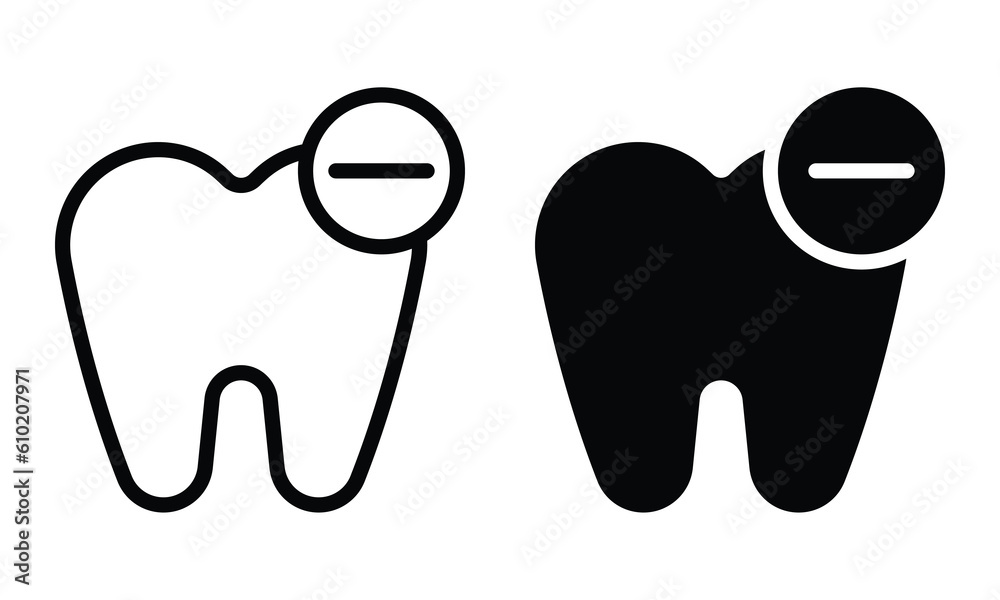 Remove tooth icon with outline and glyph style. Remove tooth icon with outline and glyph style.