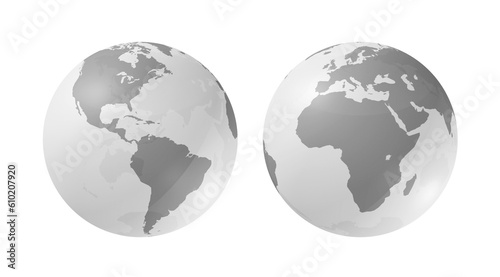 White glossy globes photo