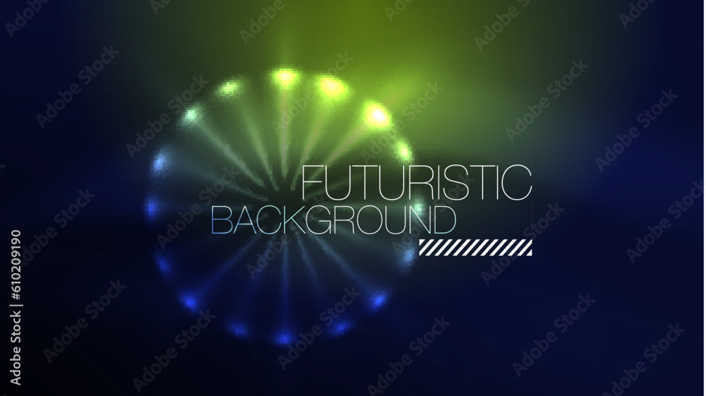 Circles with bright neon shiny light effects, abstract background wallpaper design Circles with bright neon shiny light effects, abstract background wallpaper design