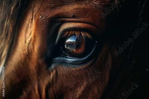 eye of the horse, view of beauty of horse, AI Generated