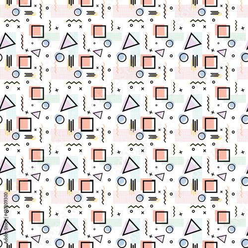 Vector seamless pattern. Colorful geometric pattern design.
