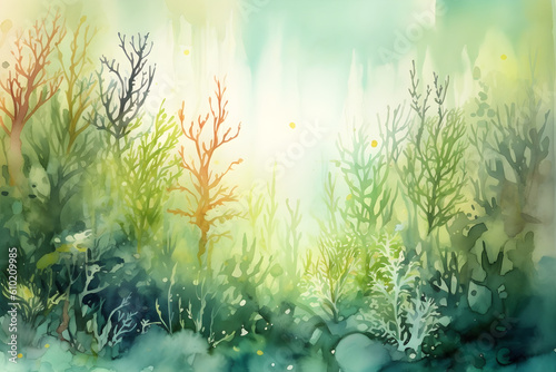 Beautiful underwater watercolour scene