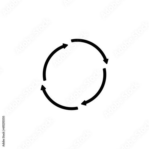 Arrows in circle icon isolated on white
