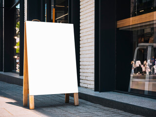 Mock up Signboard Blank sign stand shop Restaurant cafe Menu 