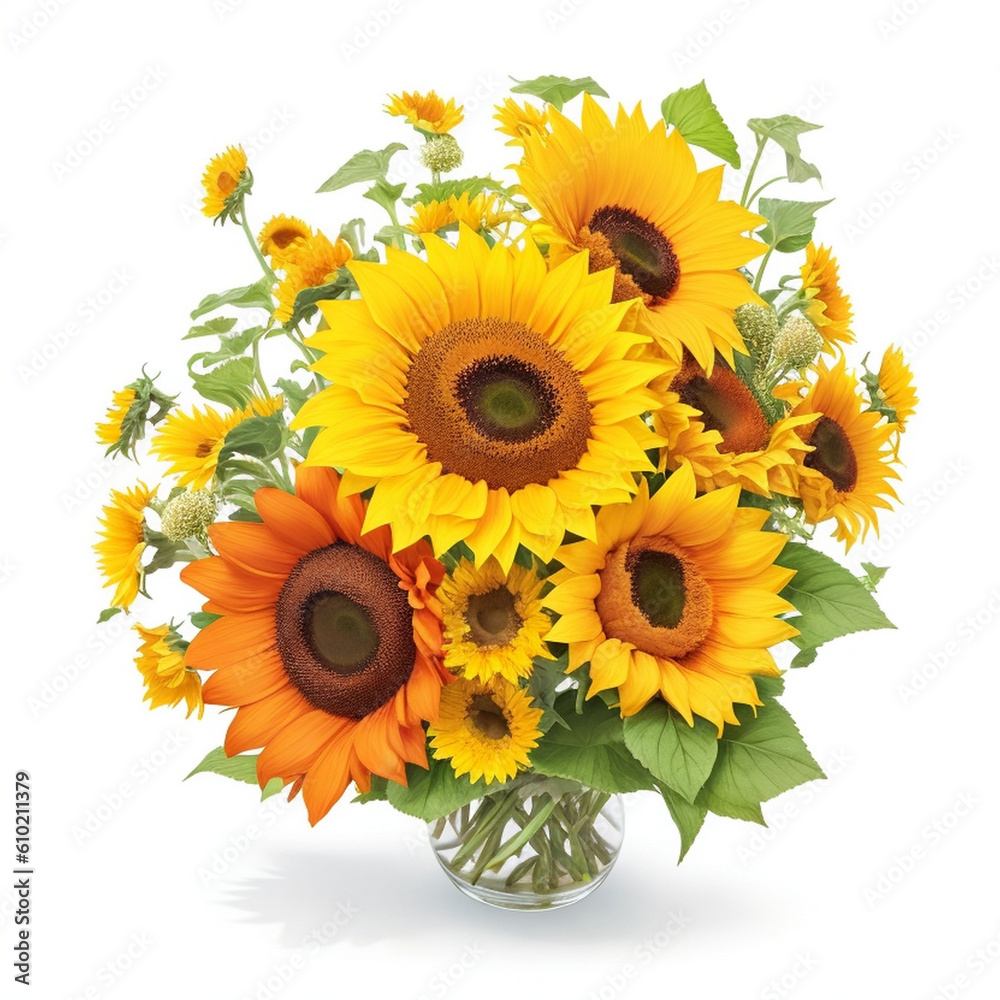 Obraz premium Colorful floral bouquet of botanical summer flowers for wedding, valentine anniversary isolated on white background