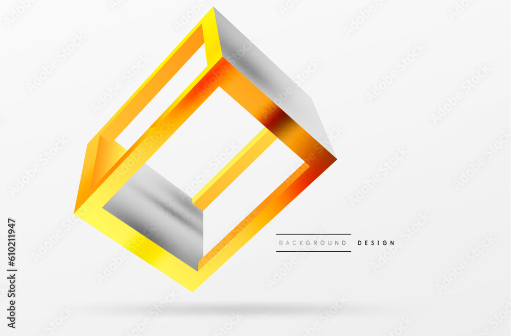 3D cube shapes vector geometric background. Trendy techno business template for wallpaper, banner, background or landing 3D cube shapes vector geometric background. Trendy techno business template for wallpaper, banner, background or landing