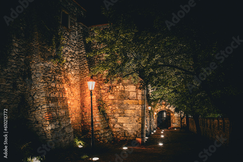 Photography Pathway by the Walls of Bratislava Castle by Night - Slovakia