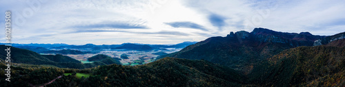 Autumn landscape in Puigsacalm Peak  La Garrotxa  Girona  Spain.