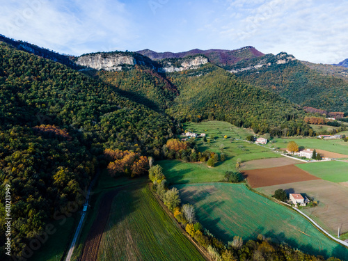 Autumn landscape in La Vall D En Bas, La Garrotxa, Girona, Spain. photo