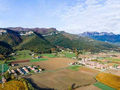 Autumn landscape in La Vall D En Bas, La Garrotxa, Girona, Spain. photo