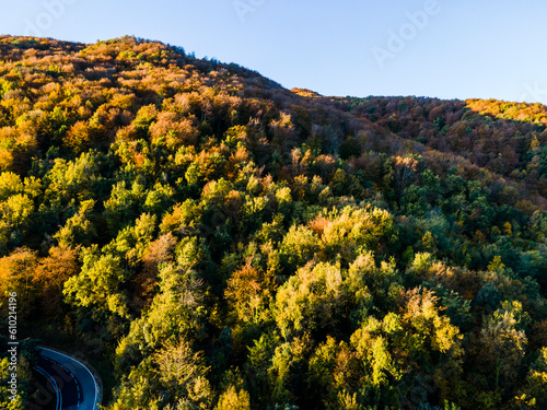 Autumn landscape in La Vall D En Bas, La Garrotxa, Girona, Spain. photo