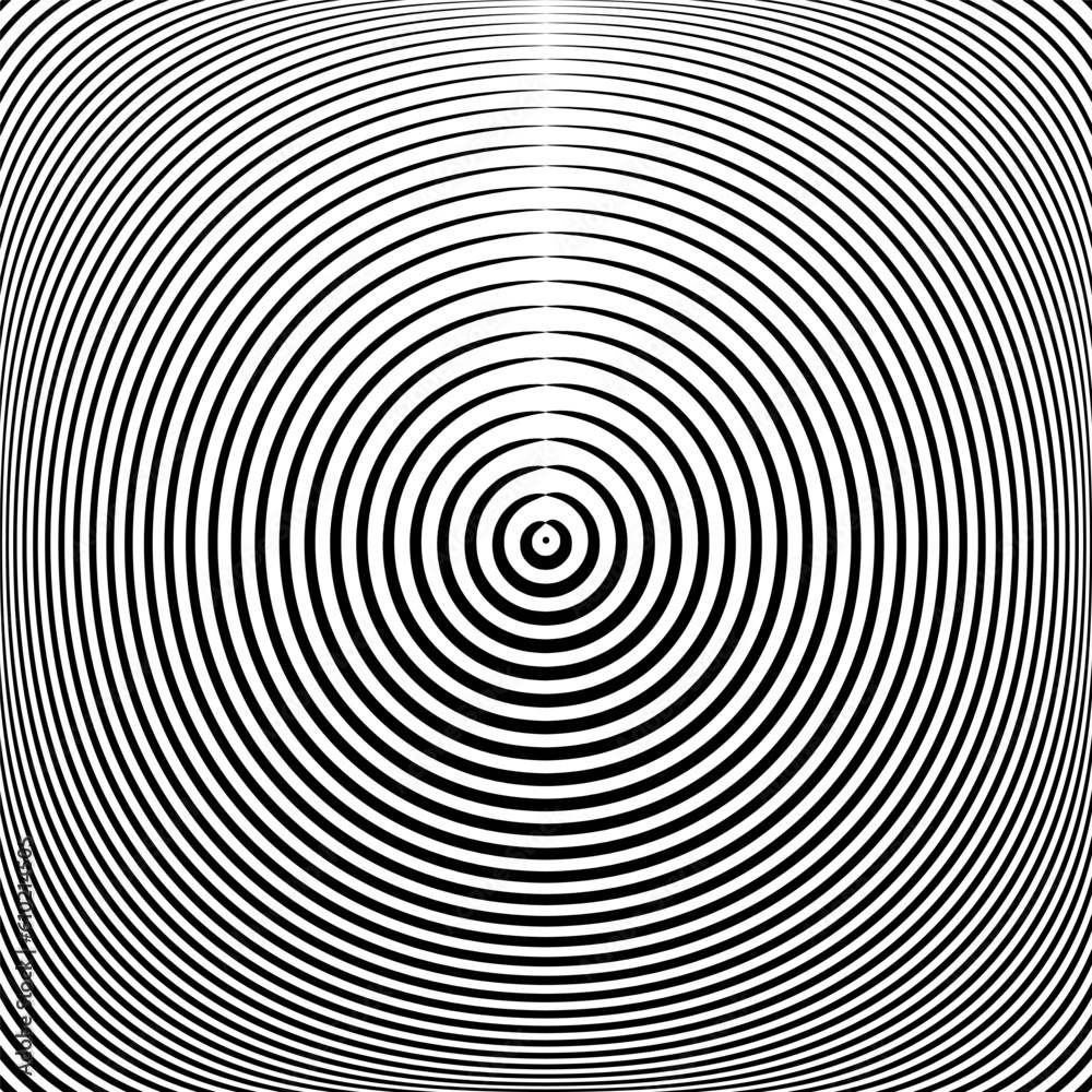 Concentric Rings Pattern with 3D Illusion Effect. Abstract Textured Background.