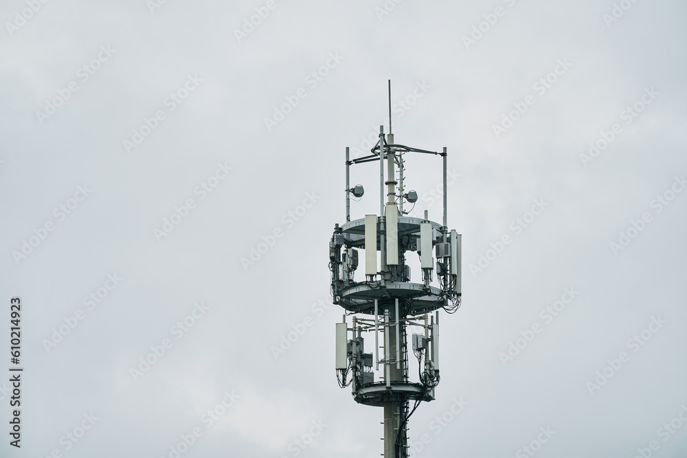 LTE advanced, 4g and 5g network. Network connection business background. Telecommunication tower. of different mobile phone, radio and television operators LTE advanced, 4g and 5g network. Network connection business background. Telecommunication tower. of different mobile phone, radio and television operators